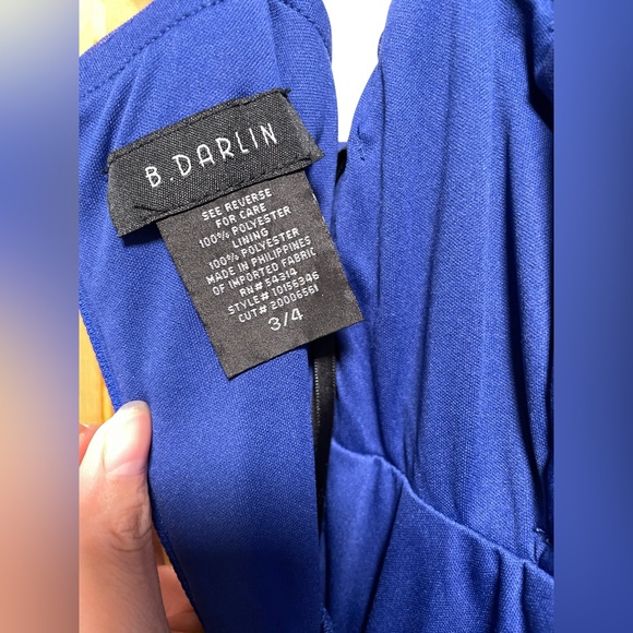 🌸NWT- B DARLIN Navy Blue Long Prom Dress - Picture 7 of 7